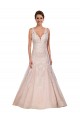 Ivoire & Champagne Trapèze Col V Dentelle Classique Robes de mariée Prix Réduit