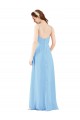 Periwinkle Fourreau Col V Mousseline Longue Robes demoiselle d'honneur Prix Réduit