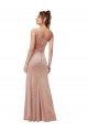 Rose Fourreau Velours Stretch Longue Formelles Robes demoiselle d'honneur / Robes de soirée / Robes de bal Prix Réduit
