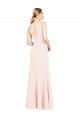 Rose Trapèze Col V Crêpe Stretch Longue Formelles Robes demoiselle d'honneur / Robes de soirée / Robes de bal Prix Réduit