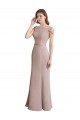 Sirène Scoop Col Haut Mousseline Dentelle Longue Robes demoiselle d'honneur Prix Réduit